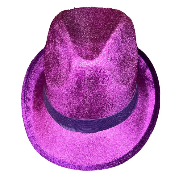 Unbranded Accessories Mens Purple Trilby Hat Fedora Black Band Nwot